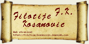 Filotije Kosanović vizit kartica